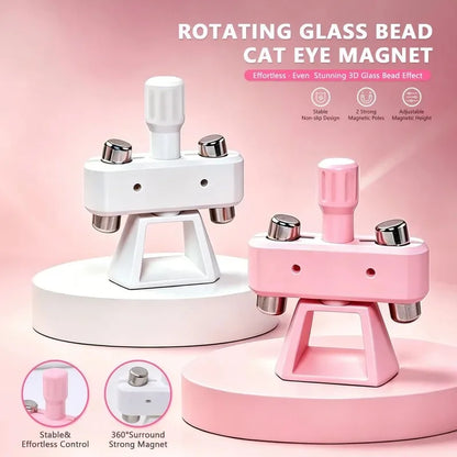 New Rotatable Glass Bead Cat-Eye Nail Art Magnet Gyroscope 3D Strong Magnet No Skills Cat Eye Effect Nail Art Tool for Beginners