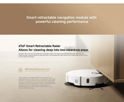 Versione Globale Xiaomi Robot Vacuum 5 Potenza Nominale 55W Capacità Nominale 4800mAh Controllo tramite APP Controllo Vocale Intelligente Aspirazione 20000Pa Aspirapolvere con Mop Estensibile e Spazzola Laterale Sistema di A