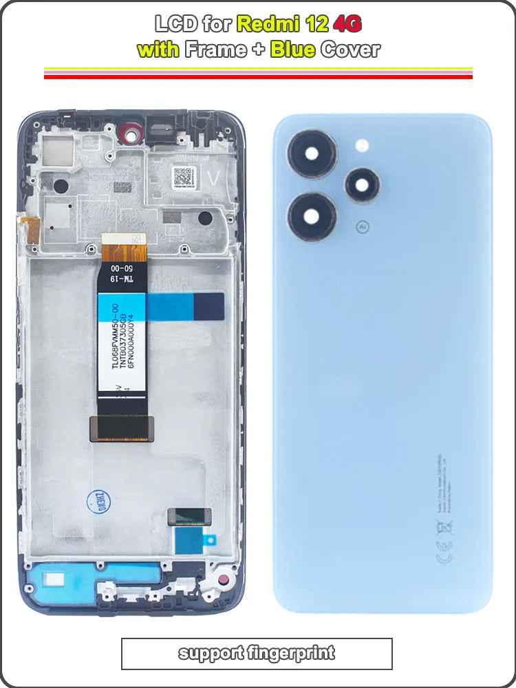 Display LCD da 6,79 pollici per Redmi 12 4G, gruppo di ricambio digitalizzatore touchscreen per Redmi 12 4G 23053RN02A 23053RN02Y