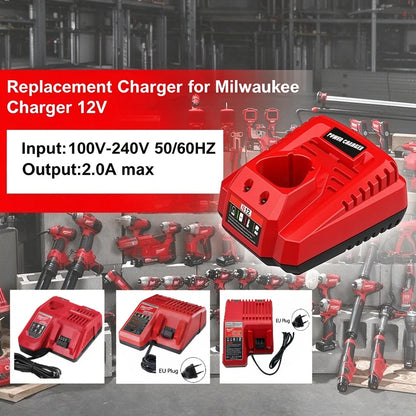 Caricabatterie multi-tensione Milwaukee M12-18FC, compatibile con M12 M18 48-11-1880, 48-11-2460, 48-59-1803, batteria Milwaukee a ricarica rapida