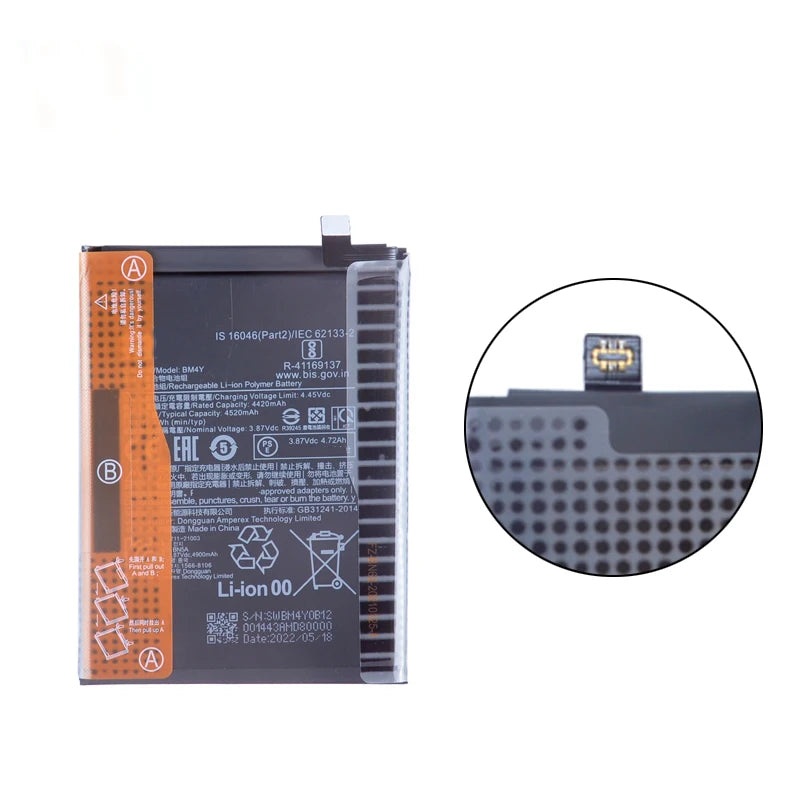 Batteria 100% Originale BM4Y 4520mAh per Xiaomi Poco F3 / Redmi K40 Pro / K40 Pro, Batterie di Ricambio per Telefono + Strumenti