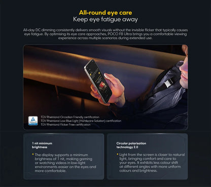 POCO F8 Ultra Snapdragon 8 Elite Gen 5 6500mAh 6.9" 120Hz Display AMOLED POCO Hyper RGB con supporto NFC Smartphone