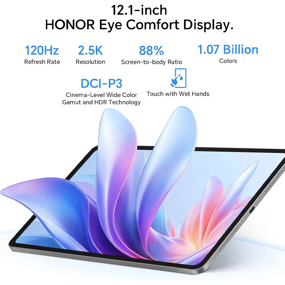 HONOR Pad 10, Versione EU Tablet WIFI, Batteria da 10100mAh, Display HONOR Eye Comfort da 12,1 pollici 120Hz 2.5K, Chipset Snapdragon 7 Gen 3, 8GB+256GB, Tablet Android HONOR