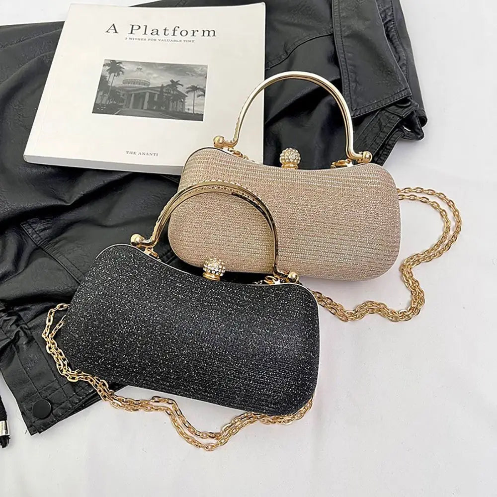 Borsa da sera da donna con perline da sposa Borsa da pranzo Borse a tracolla a catena Elegante pochette con strass Borsa da sera a forma di uovo
