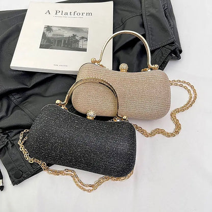 Borsa da sera da donna con perline da sposa Borsa da pranzo Borse a tracolla a catena Elegante pochette con strass Borsa da sera a forma di uovo