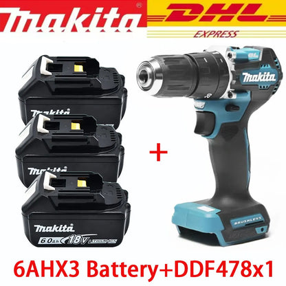 Trapano Elettrico Brushless Makita 18V DDF487, Adatto per Trapano a Percussione a Cinque Corde per Uso di Squadre di Decoratori