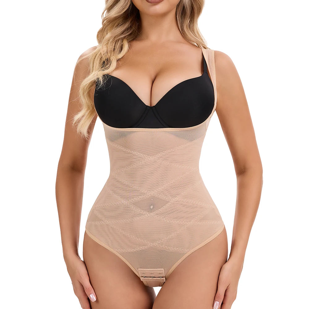 Mesh Shapewear Body per le donne Tummy Control vita Trainer Butt Lifter mutandine dimagrante Body Shaper Open Bust Underwear 2024