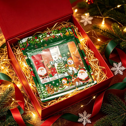 Set di Creme per le Mani di Natale, Fragranze di Cocco, Litchi, Fiori e Frutta, Lozione Corpo Idratante Portatile per Autunno e Inverno, Regalo per le Feste, Novità