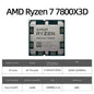 Processore AMD Ryzen 7 7800X3D, 8 core, 16 thread, fino a 5,0 GHz, 96 MB di cache L3, socket AM5, processore per PC desktop da gaming, senza dissipatore.
