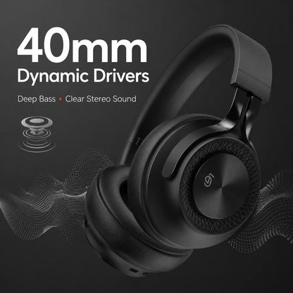 Cuffie Bluetooth P1, Auricolari Wireless con Driver Dinamici da 40mm, Stereo Bass, Pieghevoli, 25 Ore di Autonomia per Musica, Gaming e Chiamate