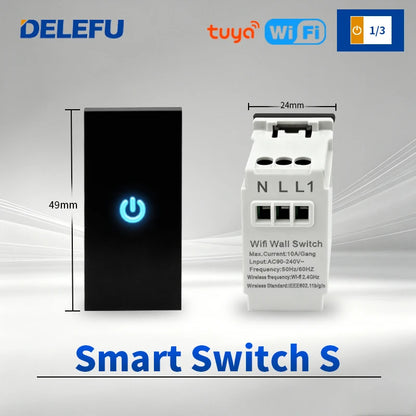 DELEFU Modulo Presa Combinabile Tipo-C Brasile - Uso Domestico - Nero - Assemblaggio Fai-da-te - Presa con Interruttore per Ricarica Rapida USB Tipo-C