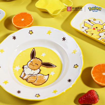 Set di Stoviglie in Ceramica Pokemon SHUNXIANG, Ciotole e Piatti con Motivi Cartoon, Set per Cena, Insalata e Pasta, Adatti al Microonde