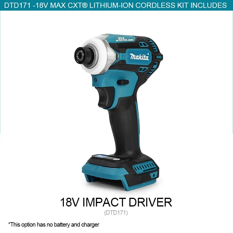 Makita DTD171 Avvitatore a Impulsi Brushless 18V, Ricaricabile, con Luce LED, Solo Corpo Macchina
