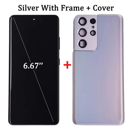 Display LCD AMOLED G998 per Samsung S21 Ultra 5G G998U, Schermo Touch con Digitalizzatore per Samsung S21 Ultra G998B con Cornice