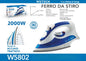 Ferro da stiro elettrico a vapore WETECH, serie W5801‑W5806, potenza massima 1200‑2200W, ideale per la stiratura dei capi, con funzione di autopulizia, controllo del vapore regolabile, piastra in acciaio/ceramica/antisciv