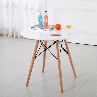 Tavolo rotondo moderno con piano bianco Tavolo da pranzo semplice per il tempo libero Tavolino nordico Tavolo da negoziazione Balcone tulipano (dimensioni: 70 cm)