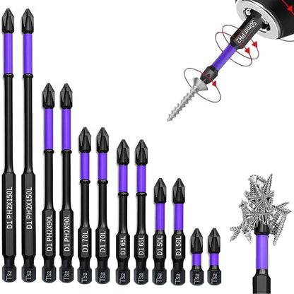 5-60PCS PH2 Set di punte per avvitatore a percussione Set di cacciaviti a croce magnetici Set di punte per trapano a percussione Vite Cacciavite a croce antiscivolo in acciaio legato