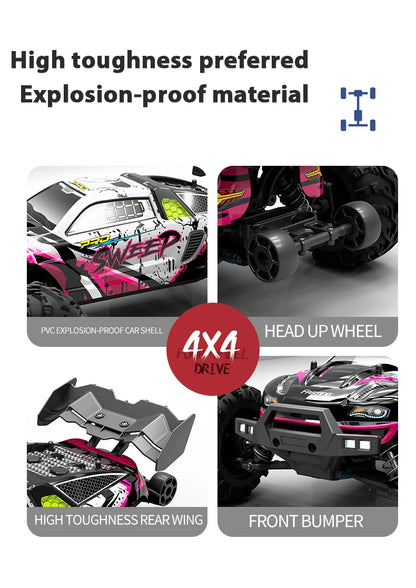ZWN 1:16 70KM/H o 50KM/H Auto RC 4WD con LED, Auto Telecomandate ad Alta Velocità, Monster Truck da Drift per Bambini Vs Wltoys 144001 Giocattoli