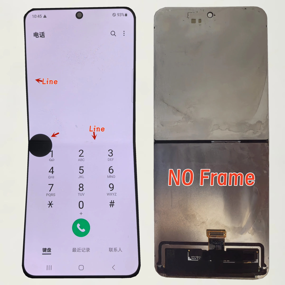 Display LCD Super AMOLED da 6.7'' 100% Testato per Samsung Z Flip 4 SM-F7210 F721 F721W F721U, Schermo Touch Sostitutivo Con Difetti