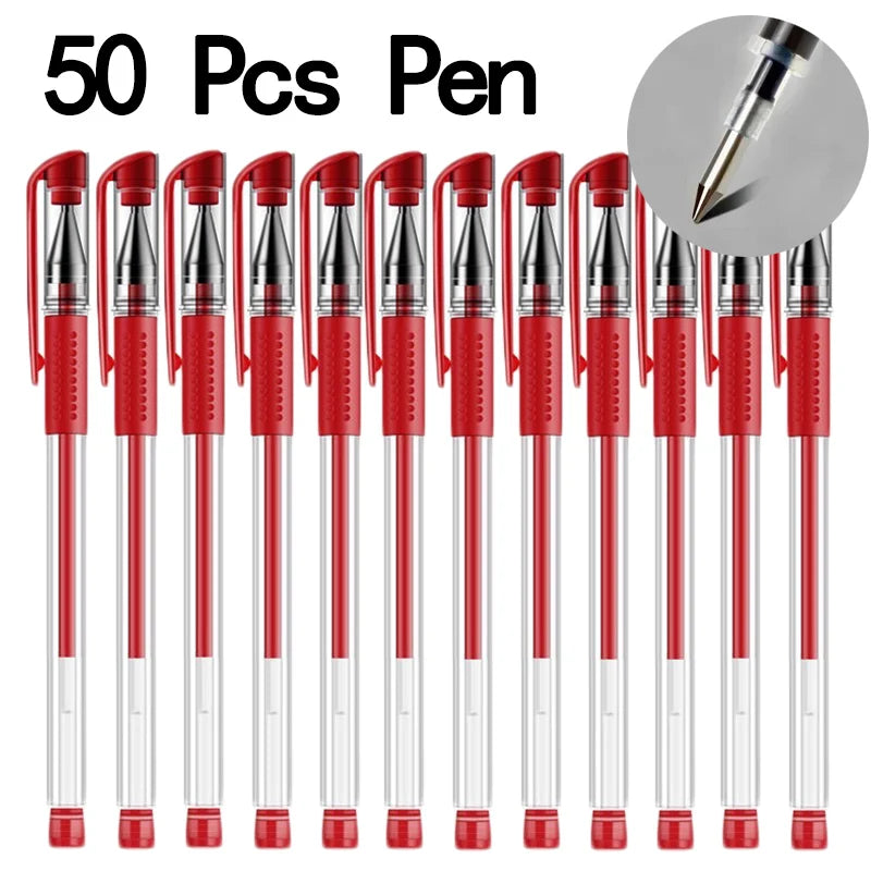 20/50 pezzi Penne gel Set Nero Blu Rosso Ricarica Gel Forniture scolastiche e per ufficio Cancelleria accessori kawaii cancelleria penne carine