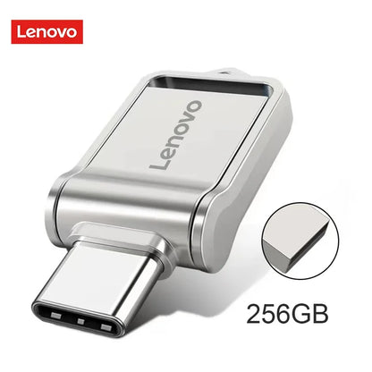 Lenovo Mini, chiavetta USB 3.0 ad alta velocità, in metallo, con interfaccia doppia, capacità 1 TB, 512 GB, 256 GB, adatta per dispositivi Android e laptop.