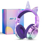 Cuffie wireless Unicorno per bambini Ragazze Auricolari Bluetooth Cuffie pieghevoli con orecchie di gatto per viaggi scolastici Cuffie per bambini