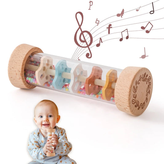 Montessori Baby Rain Stick Rainbow clessidra Rain Music sonaglio giocattolo educativo per bambini giocattoli sensoriali Montessori colorati per bambini