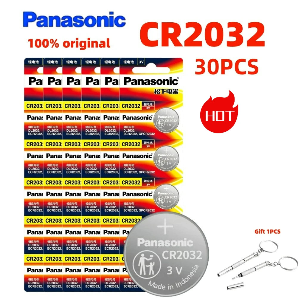 2-50 Pezzi Batteria al Litio Originale PANASONIC CR2032 CR 2032 3V per Orologi, Calcolatrici, Orologi da Parete, Telecomandi, Giocattoli, Pila a Bottone