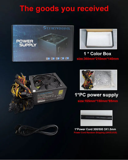 T.F.SKYWINDINTL nuovo 2000W ATX PSU alimentatore minerario supporto alimentazione PC 8 schede Display GPU 95% efficienza per BTC Bitcoin Miner