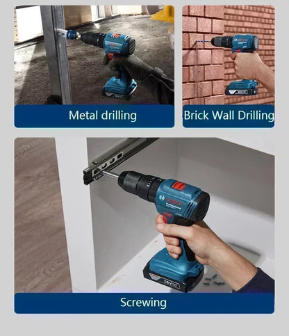 Trapano avvitatore a impulsi senza fili Bosch GSB 185-LI 18V, motore brushless, 1900 giri/min, cacciavite elettrico multifunzione, utensili elettrici (senza batteria)