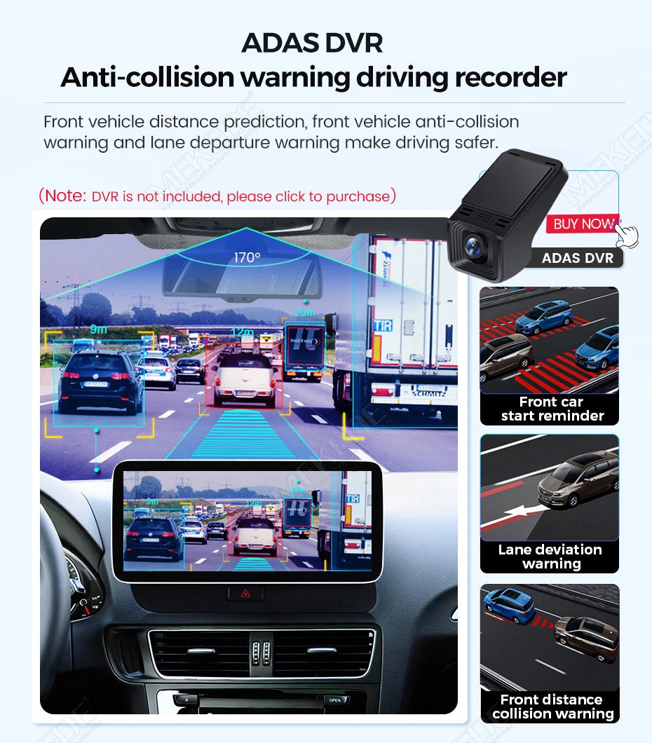 Schermo da 8,8 pollici, stile originale, sistema multimediale wireless con CarPlay e Android Auto per Audi Q5 2010-2017, 4G LTE, WiFi, BT, navigazione GPS, autoradio Android, lettore video 4K.