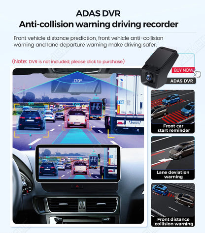 Schermo da 8,8 pollici, stile originale, sistema multimediale wireless con CarPlay e Android Auto per Audi Q5 2010-2017, 4G LTE, WiFi, BT, navigazione GPS, autoradio Android, lettore video 4K.