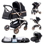 Nuovo passeggino di lusso 3 in 1 carrozzina da viaggio portatile pieghevole carrozzina alta paesaggio telaio in alluminio passeggino neonato