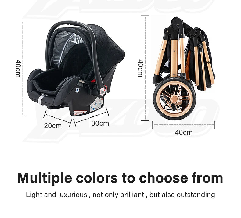 Passeggino 3 in 1 Passeggino multifunzionale Facile da viaggio pieghevole Seggiolino di sicurezza per carrozzina portatile Standard UE Spedizione gratuita
