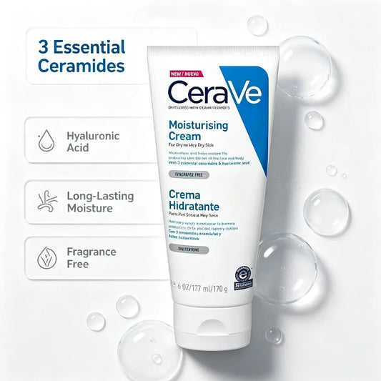 Crema Idratante Viso e Corpo CeraVe 170g, Crema per la Pelle con 3 Ceramidi Essenziali e Acido Ialuronico