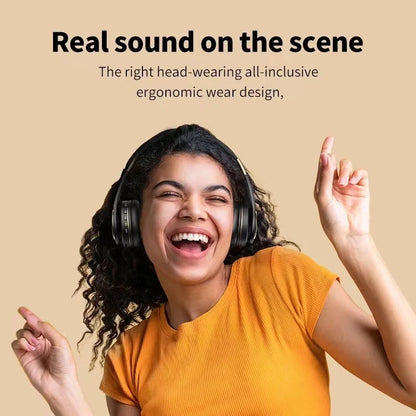 EOENKK T8 Cuffie wireless Bluetooth 5.3 con audio surround stereo, pieghevoli, per sport, a bassa latenza, per gaming, con riduzione del rumore