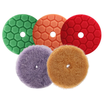 SPTA 5 pezzi 3 "(80mm)/5"(125mm)/6"(150mm) set di tamponi per lucidatura in spugna per auto per lucidatore tampone DA/RO/GA lucidatura ceratura