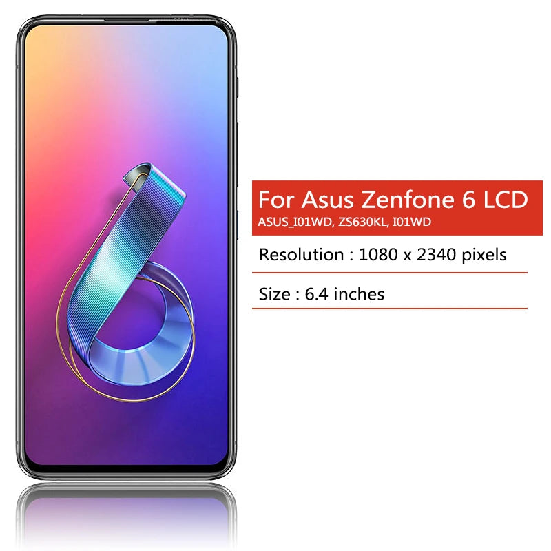 6.4 ''NUOVO Per Asus Zenfone 6 ZS630KL Display LCD Touch Screen Digitizer Assemblea del Sensore Per ASUS_I01WD Zenfone 6z Cornice LCD