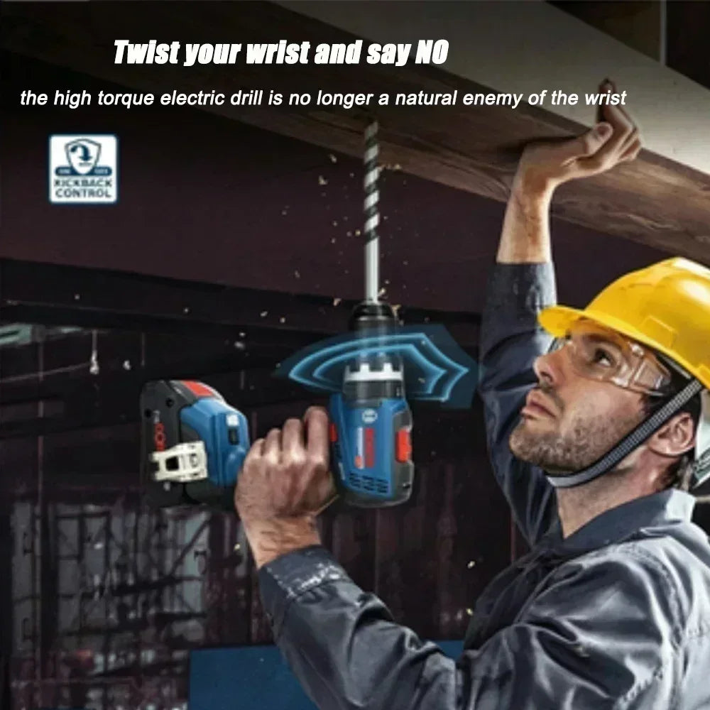 Trapano Cordless Bosch GSR 18V-65 Brushless, 18V 63Nm, Alta Coppia, Utensile per Operazioni in Spazi Ristretti, Funzione Anti-Rotazione Inversa, Utensile Elettrico