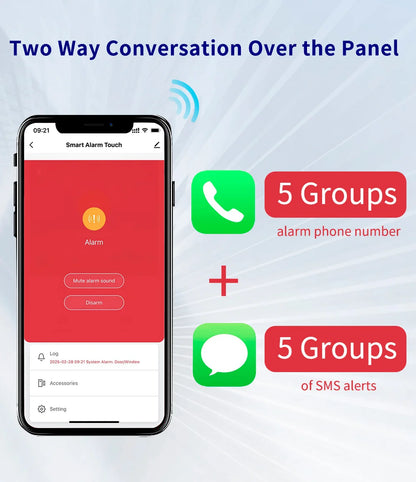 Sistema di Allarme Domestico KERUI con Schermo Touch da 7 Pollici, WiFi+4G, Compatibile con Tuya Smart, Protezione di Sicurezza FSK/ASK, Sensore PIR 433MHZ