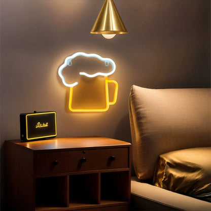 1 pezzo, luce al neon decorativa per un'atmosfera artistica moderna, decorazione da parete per feste natalizie, regalo per matrimoni, scene di laurea, alimentata tramite USB o a batteria (batteria non inclusa)