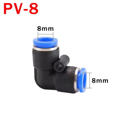 10PCS Raccordo rapido pneumatico PV Gomito da 90 gradi in plastica 4mm 6mm 8mm 10mm Parti dell'aria Tubo Push In Water Connettore rapido