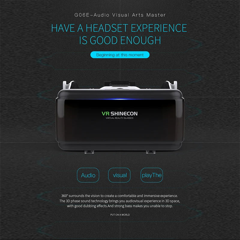 VR Shinecon Casque Casco 3D Occhiali di Realtà Virtuale Aumentata Per iPhone Smartphone Android Smart Phone Goggle Mobile Viar Gioco