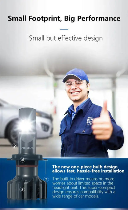 Philips Ultinon Pro9000 H1 H4 H7 LED H11 HB3 HB4 HIR2 faro Auto 9005 9006 9012 5800K bianco 250% lampade Auto a LED luminose