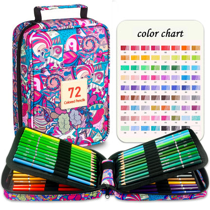 Set di Matite Colorate Professionali 72/120/180/260 Colori, Matite a Olio Non Tossiche per Disegno Artistico e Colorazione