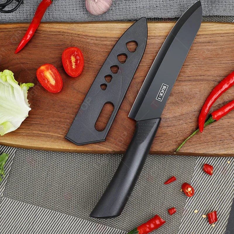 WXCOO Coltello da Cucina, Coltello da Chef per Frutta, Affettatrice per Verdure, Coltello per Disossare, Tritatutto Domestico con Coperchio, Mannaia in Acciaio Inox