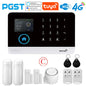 Sistema di allarme domestico PGST, 4G, WIFI, GSM, allarme di sicurezza, antifurto con sensore di movimento per porte, controllo tramite l'app Tuya Smart, compatibile con
