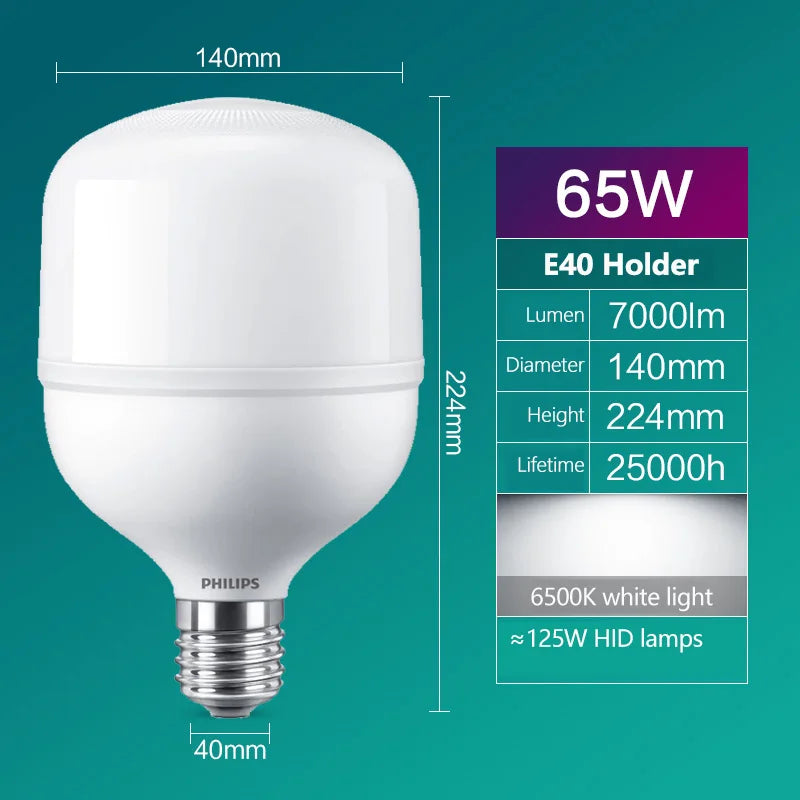 Philips LED T160 Lampadina E40 65W TrueForce Core HB 7000LM Luminoso 6500k Lampada bianca 220V-240V LED Magazzino Mercato Luce esterna