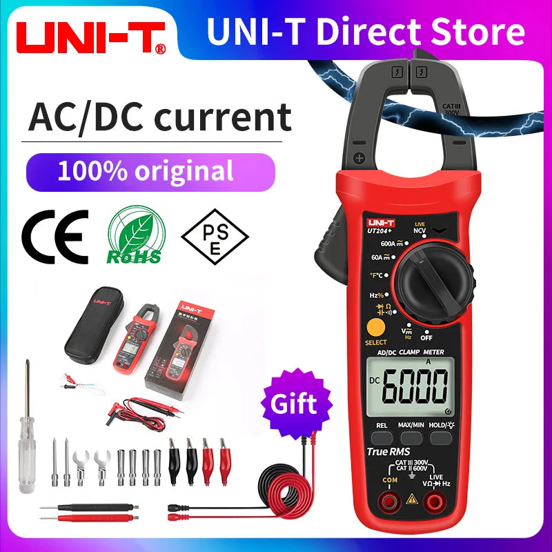 UNI-T Pinza amperometrica UT201 UT202 UT202A UT203 UT204 Plus Tester digitale Voltmetro professionale Pinza Amperometro Multitester elettrico