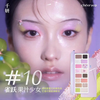 Qianyan Cheeryep Nuova Palette Ombretti 16 Colori Qianyan Glitter Camaleonte Opaco Perlescente Flash Plate Qian Yan Cowherd Sequins